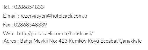 Hotel Caeli telefon numaralar, faks, e-mail, posta adresi ve iletiim bilgileri